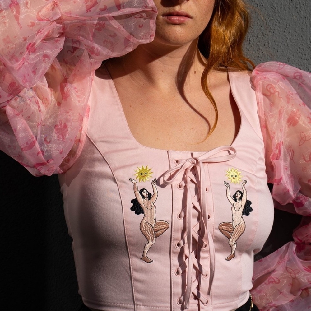 LAZY OAF X LAURA CALLAGHAN SUN GODESS CROP TOP